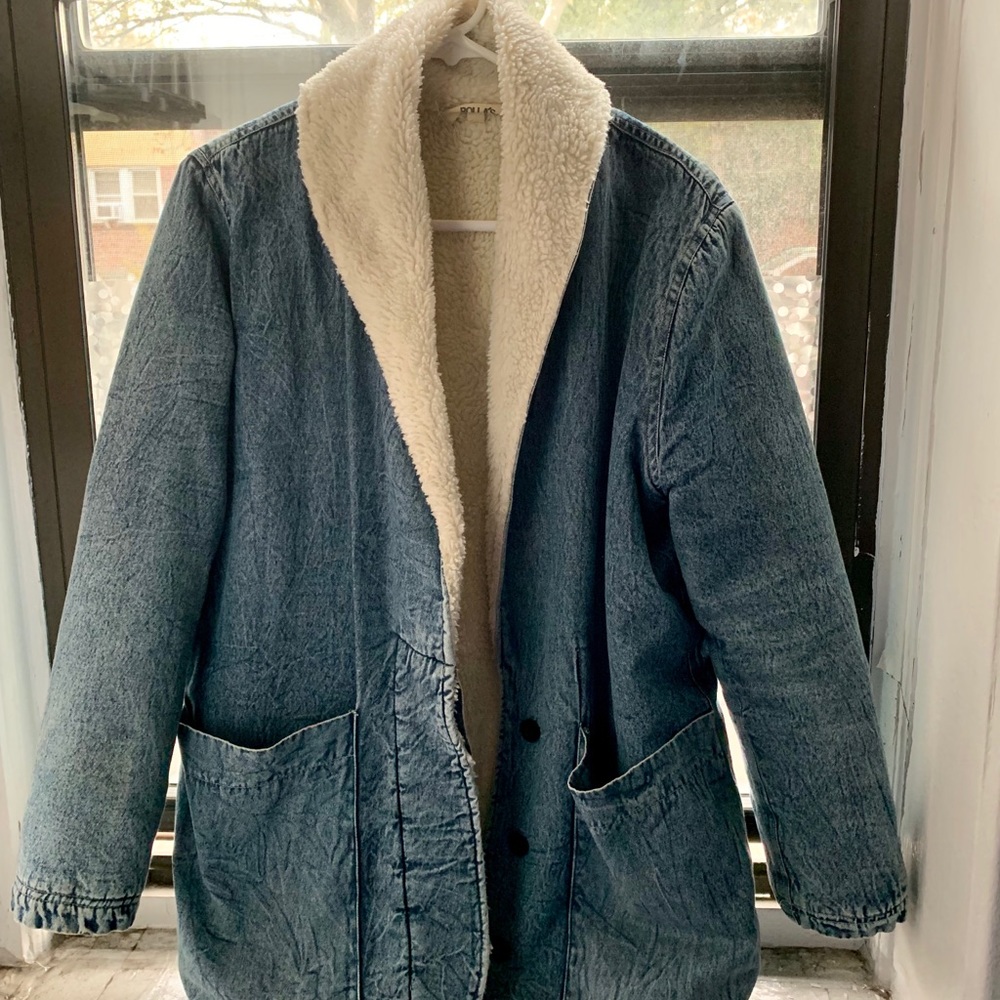 Free people Rolla’s denim Sherpa lined jacket -S